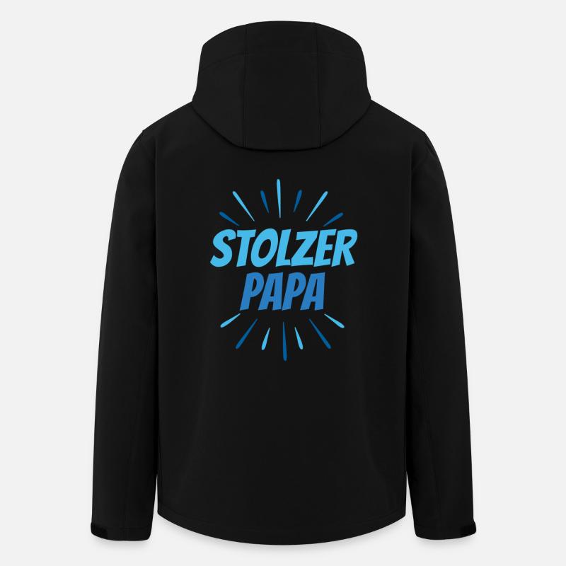 Stolzer PAPA sei stolz auf deine Kinder - Recycelte Männer Softshell-Jacke von Stanley/Stella - Schwarz