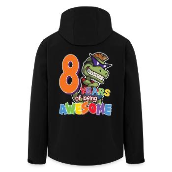 8. Geburtstag Geschenk für Jungen, Dino Dinosaurier, 8 Jahre - Recycelte Männer Softshell-Jacke von Stanley/Stella - Schwarz - Hinten - AI Model Male 185 light (185cm)