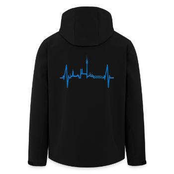 München Skyline Herzschlag Bayern Weiß Blau Munich - Recycelte Männer Softshell-Jacke von Stanley/Stella - Schwarz - Hinten - AI Model Male 185 light (185cm)
