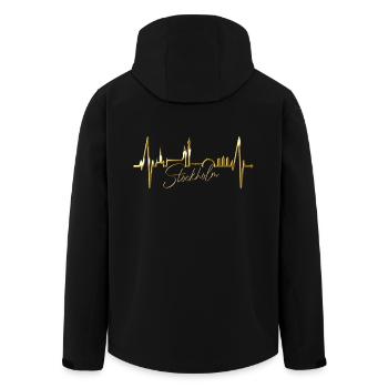 Stockholm Skyline Herzschlag Herz I Love Schweden - Recycelte Männer Softshell-Jacke von Stanley/Stella - Schwarz - Hinten - AI Model Male 185 light (185cm)