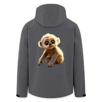 Gibbon Monkey Bébé Singe Petit Gibbons Singe Mignon - Veste softshell homme en polyester recyclé Stanley/Stella - noir - Dos - AI Model Male 185 light (185cm)