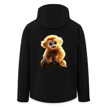 Gibbon Affen Baby Monkey Kleine Gibbons Süßer Affe - Recycelte Männer Softshell-Jacke von Stanley/Stella - Schwarz - Hinten - AI Model Male 185 light (185cm)
