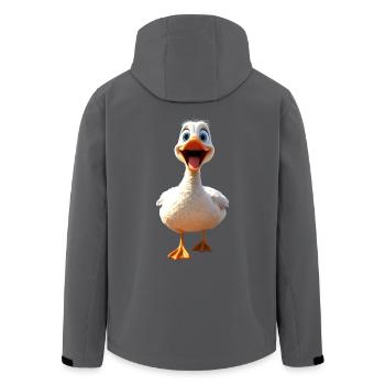 Oie, Oie, Poussin, Oie mignonne, Canard, Petites Oies - Veste softshell homme en polyester recyclé Stanley/Stella - charbon - Dos - AI Model Male 185 light (185cm)