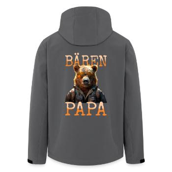 Bären Papa Daddy Bär Dad Vatertag Vater Grizzly - Recycelte Männer Softshell-Jacke von Stanley/Stella - Schwarz - Hinten - AI Model Male 185 light (185cm)