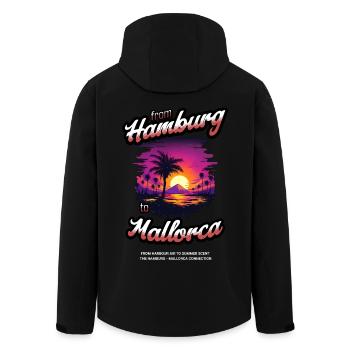 From Hamburg to Mallorca - Red Text Edition - Men’s Recycled Softshell Jacket by Stanley/Stella - black - Back - AI Model Male 185 light (185cm)