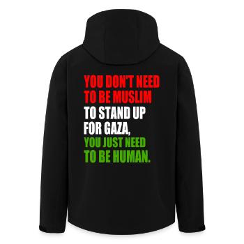 you don't need to be muslim to stand up for gaza - Men’s Recycled Softshell Jacket by Stanley/Stella - black - Back - AI Model Male 185 light (185cm)