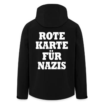 Rote karte für nazis - Recycelte Männer Softshell-Jacke von Stanley/Stella - Schwarz - Hinten - AI Model Male 185 light (185cm)