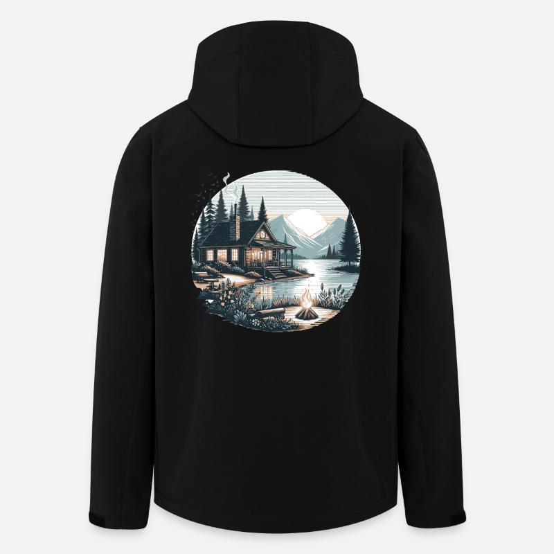 Sunset Cabin - Men’s Recycled Softshell Jacket by Stanley/Stella - black
