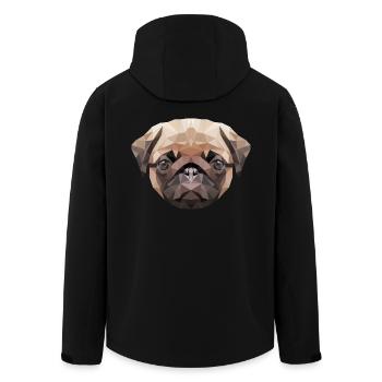 joli carlin pug - Veste softshell homme en polyester recyclé Stanley/Stella - noir - Dos - AI Model Male 185 light (185cm)