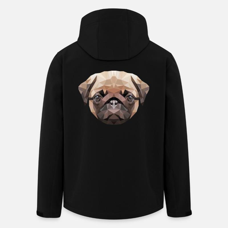 süsser Mops Pug - Recycelte Männer Softshell-Jacke von Stanley/Stella - Schwarz