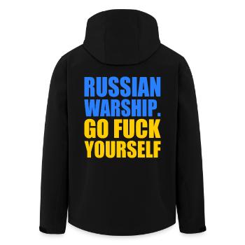 russian warship go f yourself - Recycelte Männer Softshell-Jacke von Stanley/Stella - Schwarz - Hinten - AI Model Male 185 light (185cm)