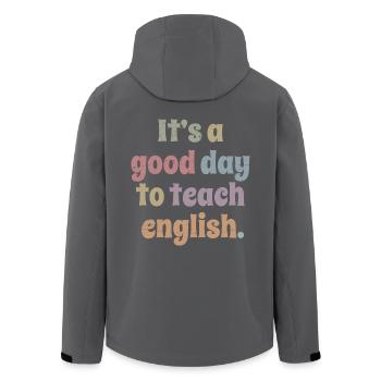 Professeur d’anglais - C’est une bonne journée pour enseigner l’anglais - Veste softshell homme en polyester recyclé Stanley/Stella - noir - Dos - AI Model Male 185 light (185cm)