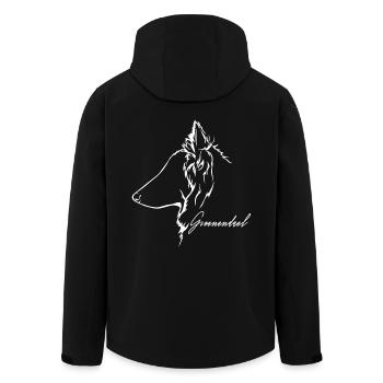 GROENENDAEL Profil Hunde Hund Wilsigns - Recycelte Männer Softshell-Jacke von Stanley/Stella - Schwarz - Hinten - AI Model Male 185 light (185cm)