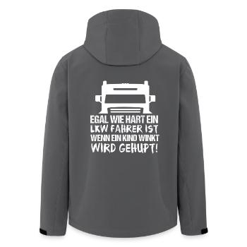 LKW FAHRER MIT HERZ - Recycelte Männer Softshell-Jacke von Stanley/Stella - Anthrazit - Hinten - AI Model Male 185 light (185cm)