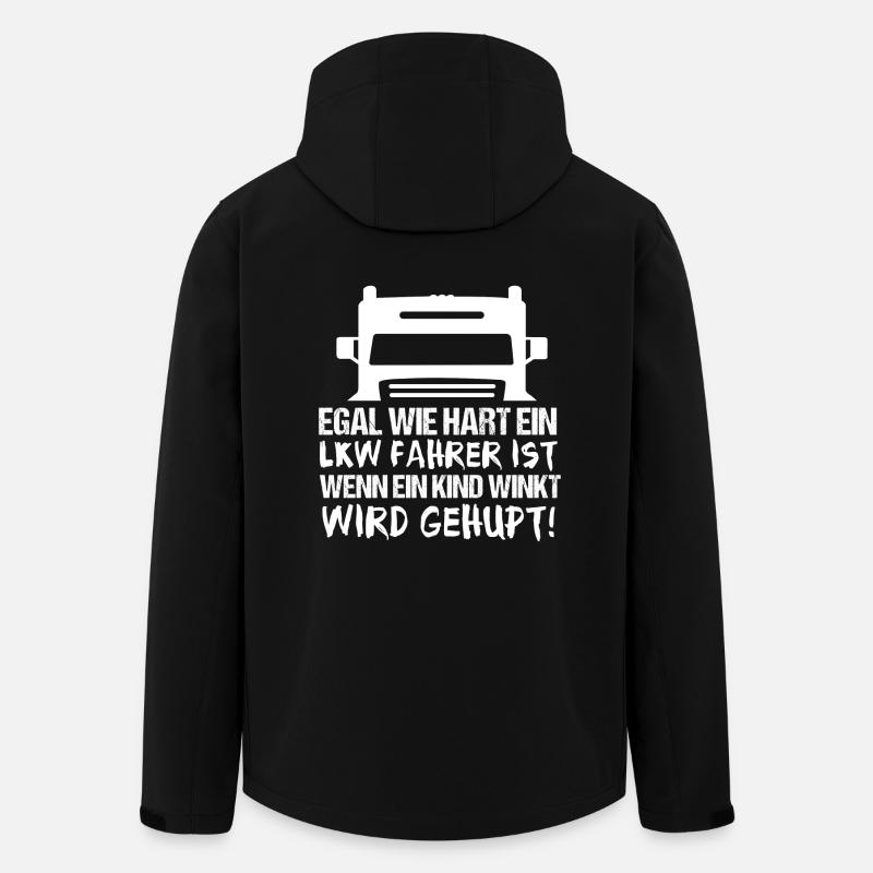 LKW FAHRER MIT HERZ - Recycelte Männer Softshell-Jacke von Stanley/Stella - Schwarz