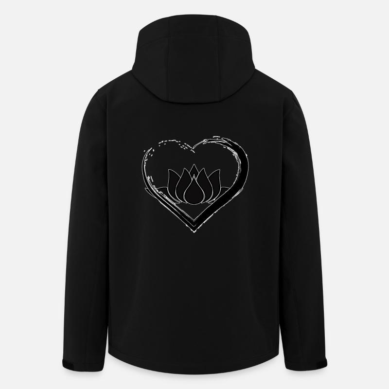 Coeur noir Lotus - Veste softshell homme en polyester recyclé Stanley/Stella - noir