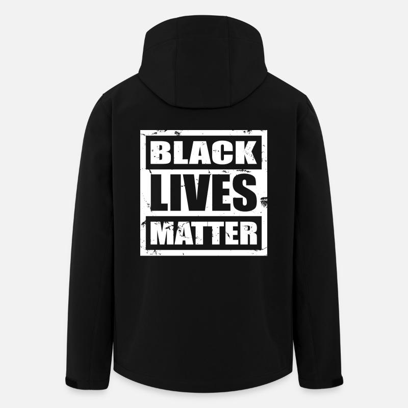 BLACK LIVES MATTER - BLM - Stanley/Stella herre softshelljakke i genanvendt polyester - sort