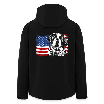 BERNHARDINER Amerika Fahne Hunde Hund Wilsigns - Recycelte Männer Softshell-Jacke von Stanley/Stella - Schwarz - Hinten - AI Model Male 185 light (185cm)
