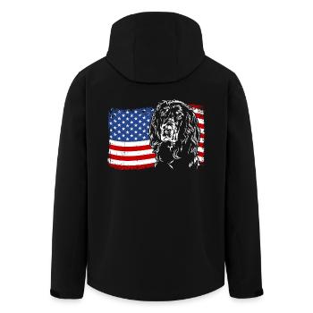 Gordon Setter Amérique Flag Dogs Wilsigns - Veste softshell homme en polyester recyclé Stanley/Stella - noir - Dos - AI Model Male 185 light (185cm)
