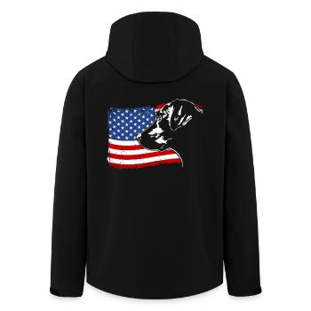 Labrador Retriever America Flag Dogs Wilsigns - Veste softshell homme en polyester recyclé Stanley/Stella - noir - Dos - AI Model Male 185 light (185cm)