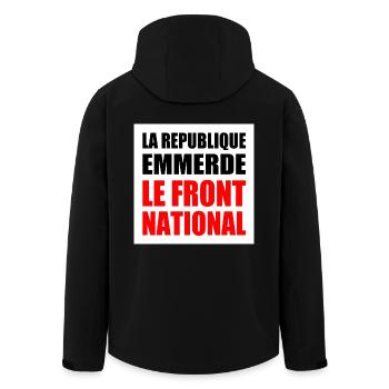 la republique emmerde le front national - Veste softshell homme en polyester recyclé Stanley/Stella - noir - Dos - AI Model Male 185 light (185cm)