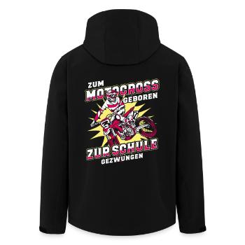 Zum Motocross geboren zur Schule gezwungen - Recycelte Männer Softshell-Jacke von Stanley/Stella - Schwarz - Hinten - AI Model Male 185 light (185cm)