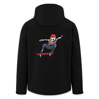 Skater skateboard skeleton skating gift - Men’s Recycled Softshell Jacket by Stanley/Stella - black - Back - AI Model Male 185 light (185cm)