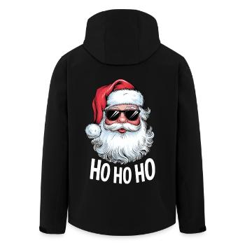Weihnachtsmann lustig Ho Ho Ho Santa Sonnenbrille - Recycelte Männer Softshell-Jacke von Stanley/Stella - Schwarz - Hinten - AI Model Male 185 light (185cm)
