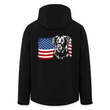 BEAUCERON Amerika Fahne Hunde Wilsigns - Recycelte Männer Softshell-Jacke von Stanley/Stella - Schwarz - Hinten - AI Model Male 185 light (185cm)