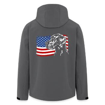 Dogue Allemand Drapeau Chiens Wilsigns - Veste softshell homme en polyester recyclé Stanley/Stella - noir - Dos - AI Model Male 185 light (185cm)