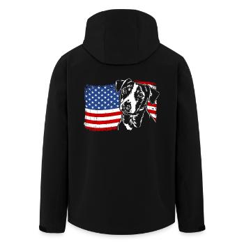 Jack Russell Terrier Amerika Fahne Hunde Wilsigns - Recycelte Männer Softshell-Jacke von Stanley/Stella - Schwarz - Hinten - AI Model Male 185 light (185cm)