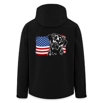 Labrador Retriever America Flag Dogs Wilsigns - Veste softshell homme en polyester recyclé Stanley/Stella - noir - Dos - AI Model Male 185 light (185cm)