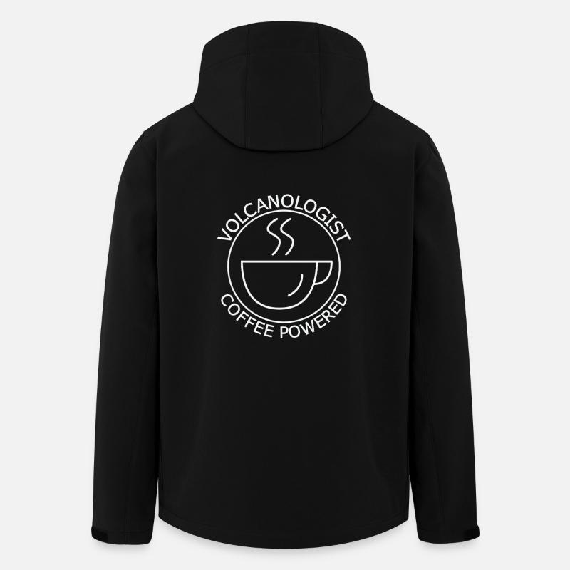 Volcanologist Coffee powered Volcanology - Men’s Recycled Softshell Jacket by Stanley/Stella - black