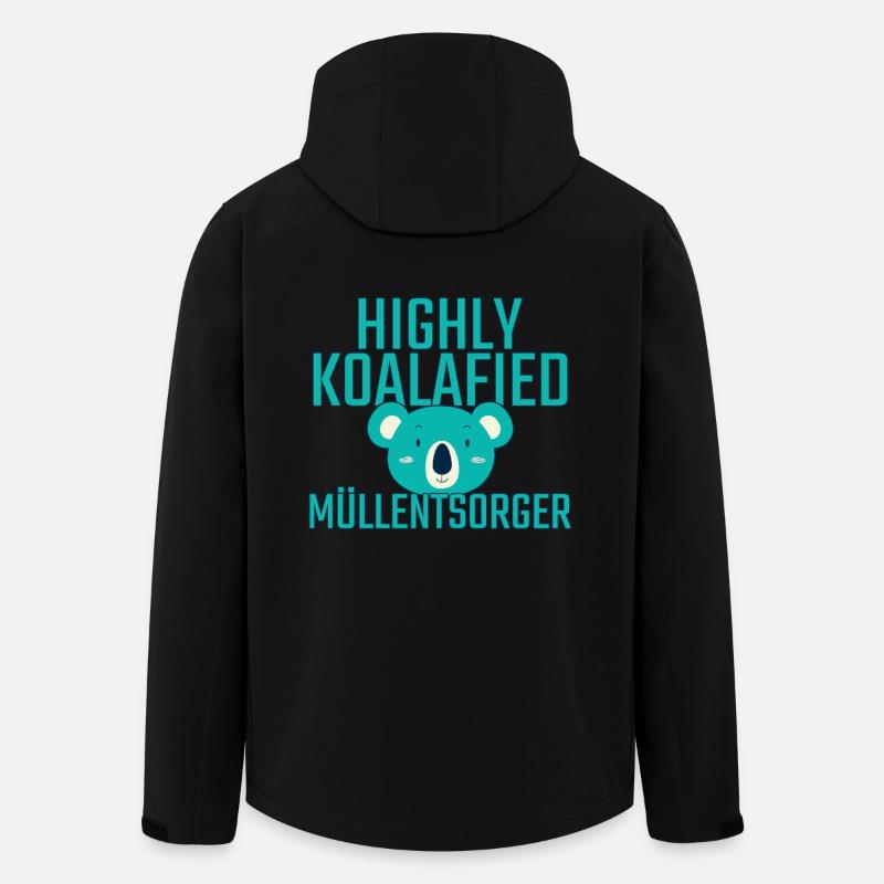 Entreprise d’élimination des déchets Koalafied - Veste softshell homme en polyester recyclé Stanley/Stella - noir