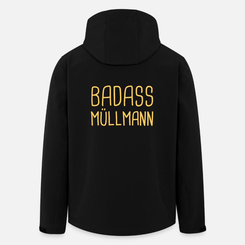 Müllmann Badass - Recycelte Männer Softshell-Jacke von Stanley/Stella - Schwarz