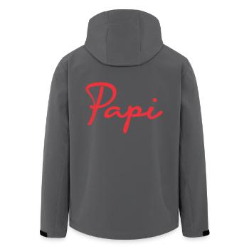 PAPA. VATERTAG. ALLES GUTE ZUM GEBURTSTAG, PAPA. ALLES GUTE ZUM GEBURTSTAG. - Recycelte Männer Softshell-Jacke von Stanley/Stella - Schwarz - Hinten - AI Model Male 185 light (185cm)