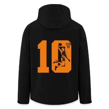 NUMBER 10 BASKETBALL 10TH BIRTHDAY - Men’s Recycled Softshell Jacket by Stanley/Stella - black - Back - AI Model Male 185 light (185cm)
