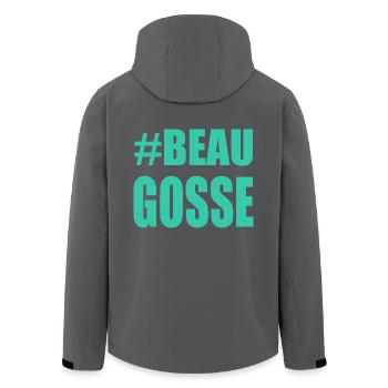 - GUTAUSSEHEND. - DAD. - HUMOR. MANN. MANN, MANN. Party - Recycelte Männer Softshell-Jacke von Stanley/Stella - Anthrazit - Hinten - AI Model Male 185 light (185cm)