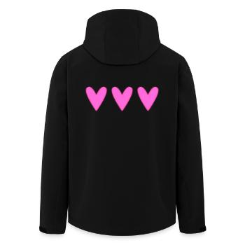 HEART. HEARTS. SAINT VALENTINE. LOVE. LOVE. CHRISTMAS - Men’s Recycled Softshell Jacket by Stanley/Stella - black - Back - AI Model Male 185 light (185cm)