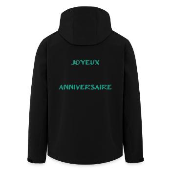 ALLES GUTE ZUM GEBURTSTAG. ALLES GUTE ZUM GEBURTSTAG. JAHRESTAG. - Recycelte Männer Softshell-Jacke von Stanley/Stella - Schwarz - Hinten - AI Model Male 185 light (185cm)
