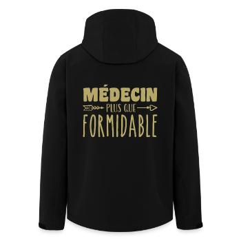 Médecin plus que formidable - Veste softshell homme en polyester recyclé Stanley/Stella - noir - Dos - AI Model Male 185 light (185cm)