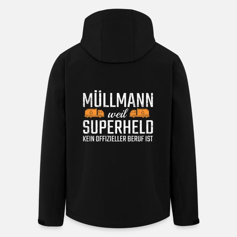 Müllmann Superheld - Recycelte Männer Softshell-Jacke von Stanley/Stella - Schwarz