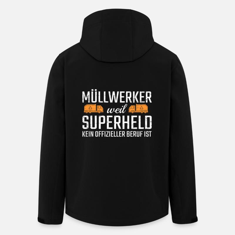 Super-héros éboueur - Veste softshell homme en polyester recyclé Stanley/Stella - noir