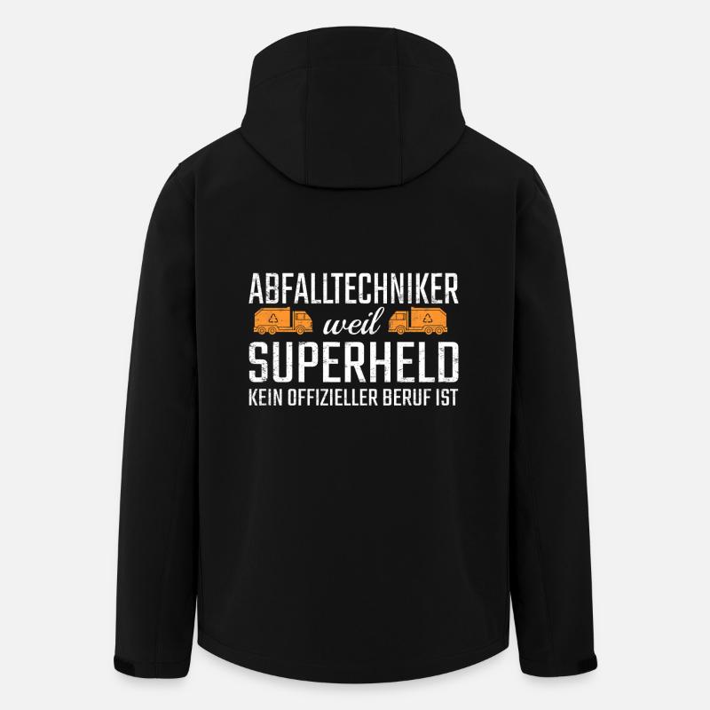 Waste Technician Superhero - Men’s Recycled Softshell Jacket by Stanley/Stella - black