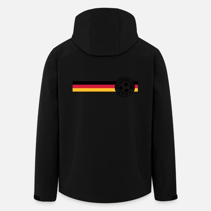 logo Football sur Deutschandfahne - Veste softshell homme en polyester recyclé Stanley/Stella - noir
