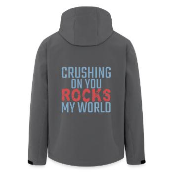 Geology Valentine's Day Crushing on you rocks - Men’s Recycled Softshell Jacket by Stanley/Stella - black - Back - AI Model Male 185 light (185cm)