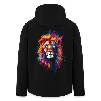 Lion Tête de Lion Coloré Prédateur Art - Veste softshell homme en polyester recyclé Stanley/Stella - noir - Dos - AI Model Male 185 light (185cm)