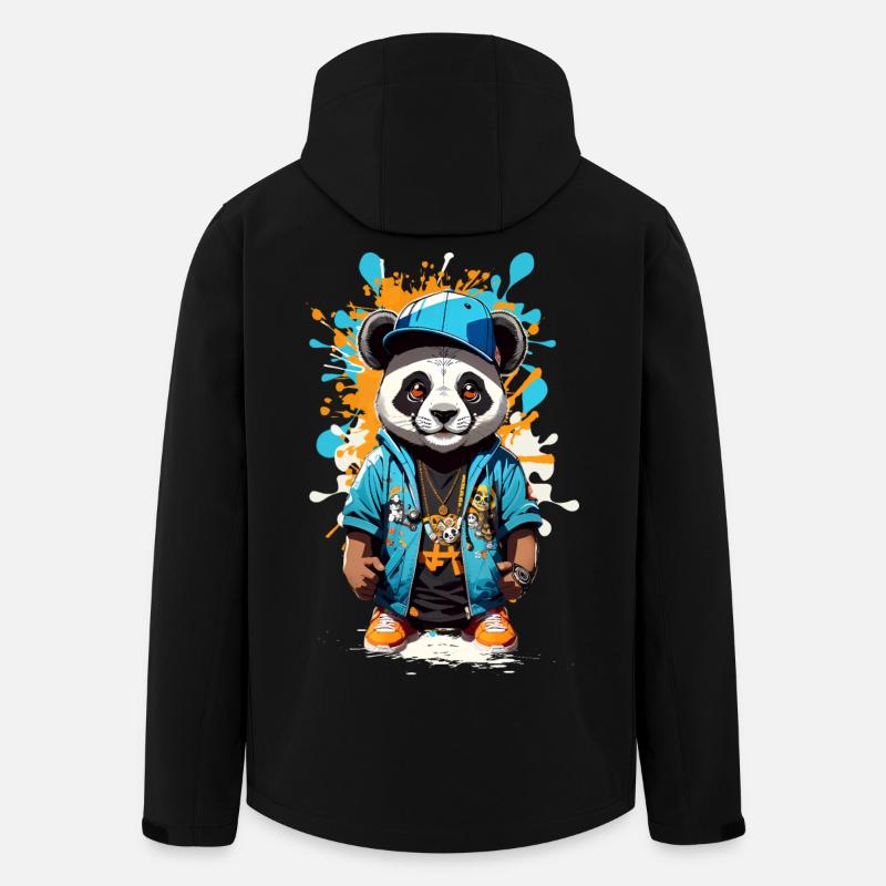 Panda Bear - Men’s Recycled Softshell Jacket by Stanley/Stella - black