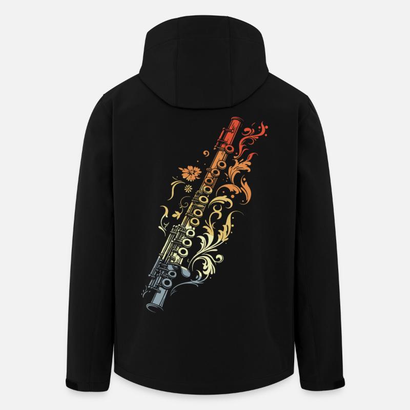 Flöte Grafik Retro Stil - Recycelte Männer Softshell-Jacke von Stanley/Stella - Schwarz