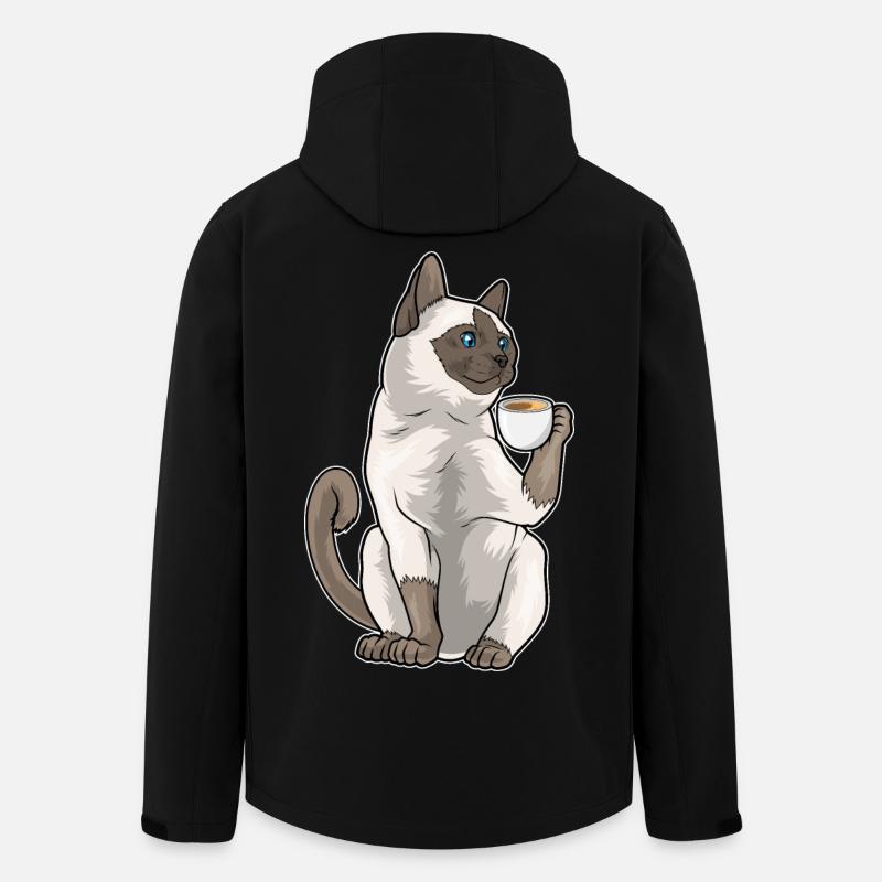 Siamkatze Kaffee Tasse - Recycelte Männer Softshell-Jacke von Stanley/Stella - Schwarz